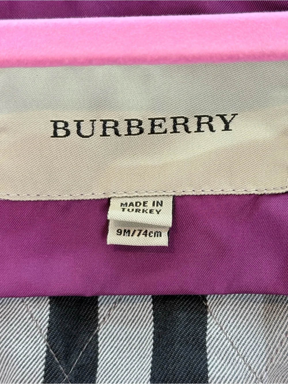 Burberry London Baby girl purple diamond quilted jacket snap button size 9 month